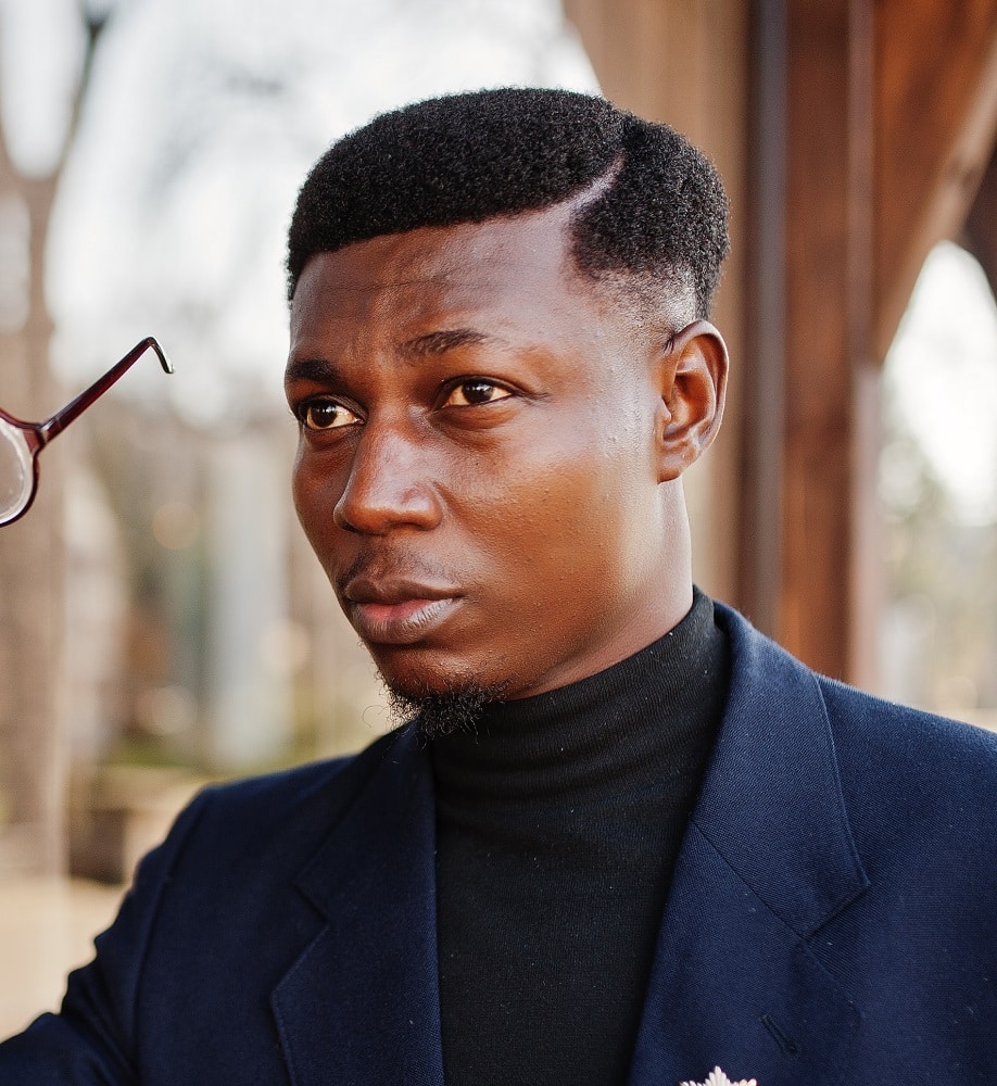 hard part hairstyle for professional black men