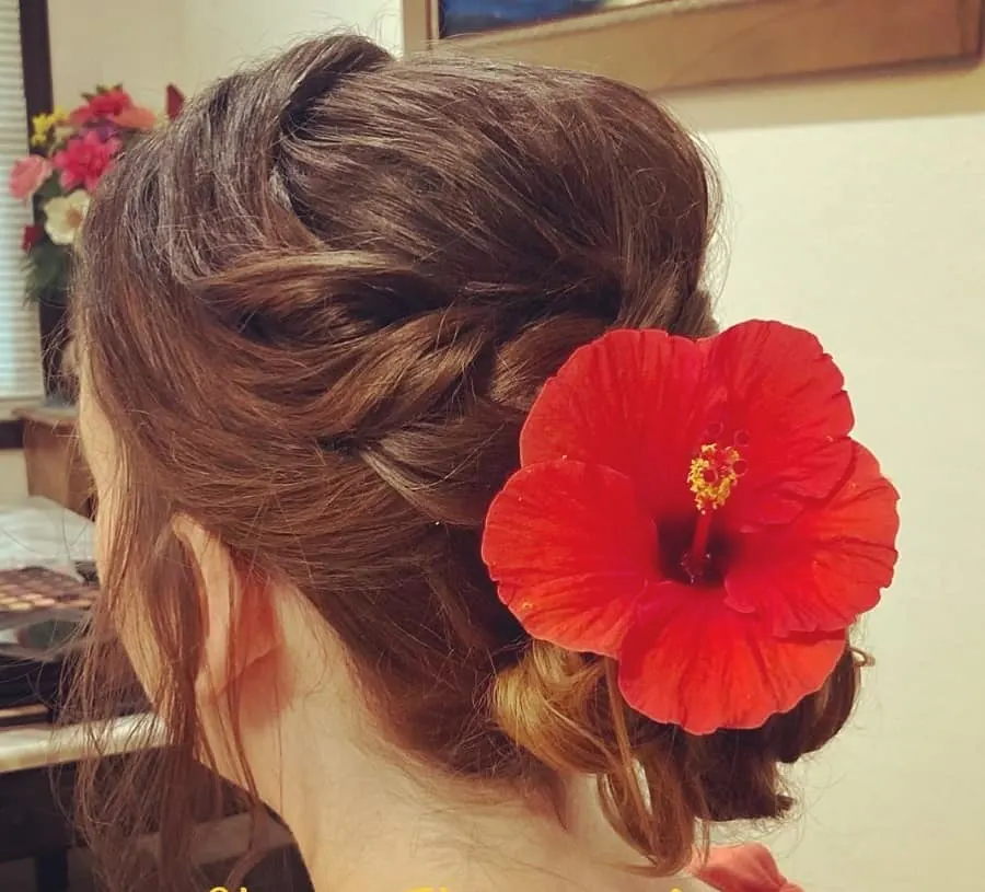 hawaiian braided updo hairstyle