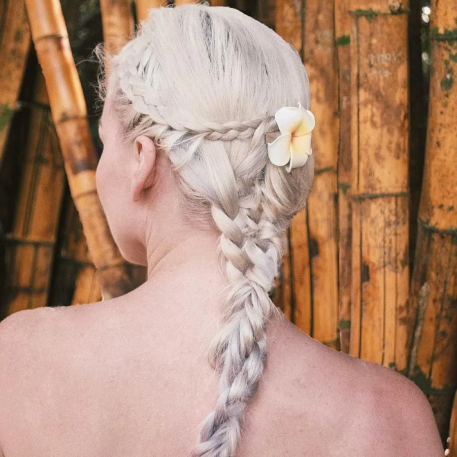 hawaiian long braided hairstyle