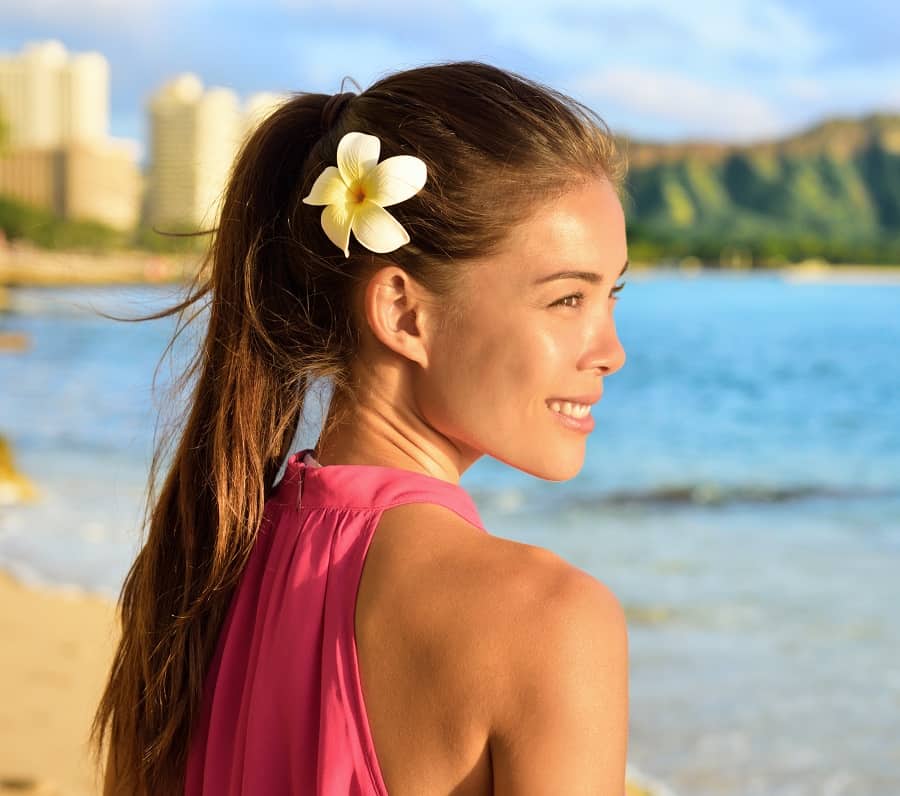 hawaiian ponytail style