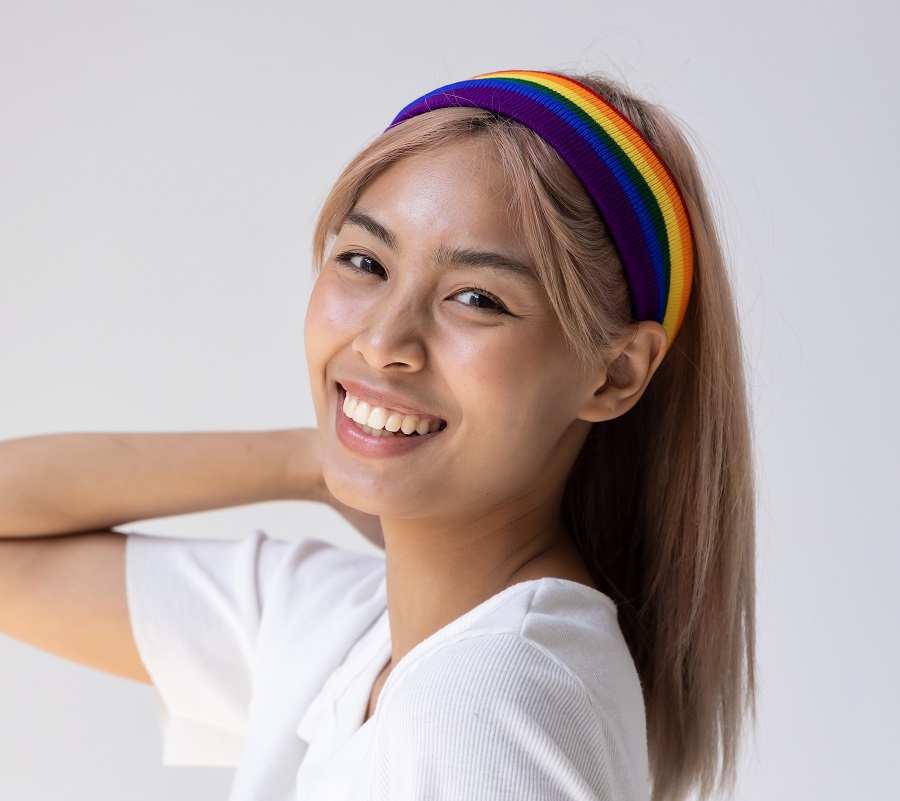 headband hairstyle for asian women