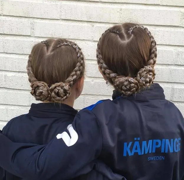 heart braided bun for little girls