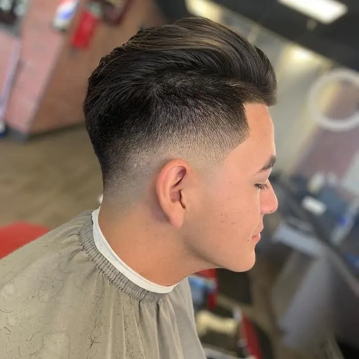 high bald fade with long top