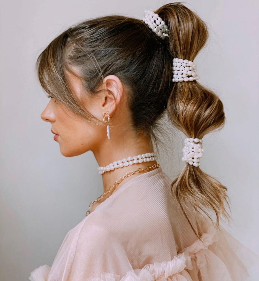 high bubble ponytail