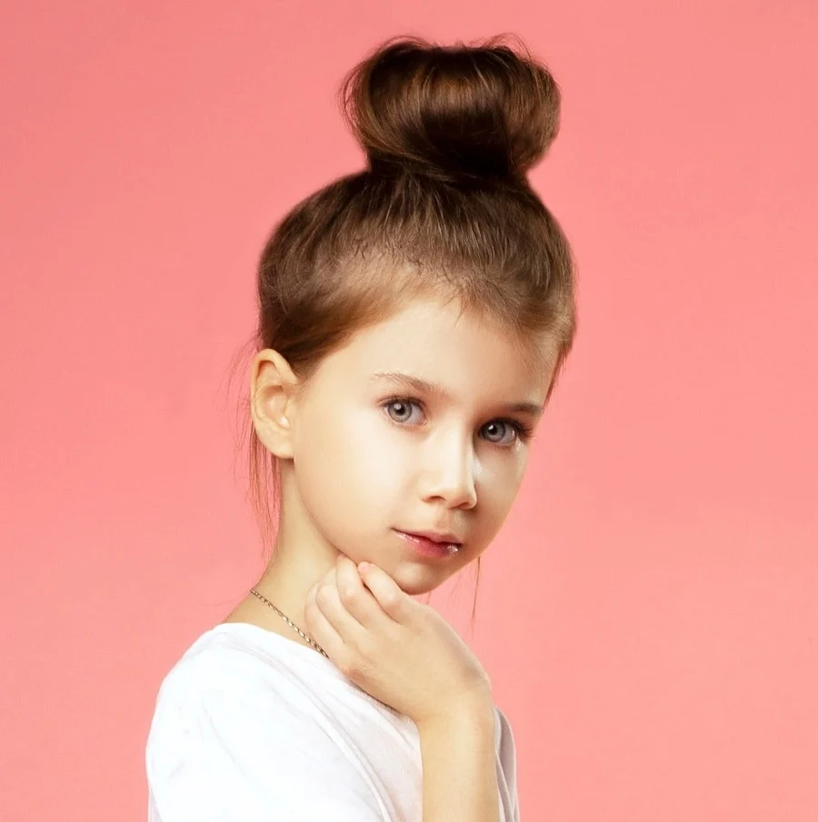 high bun hairstyle for picture day