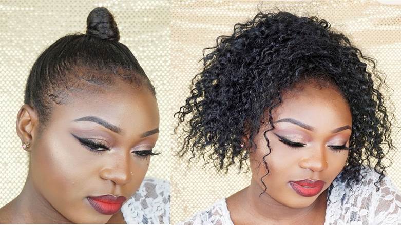 how to style high ponytail with curly weave