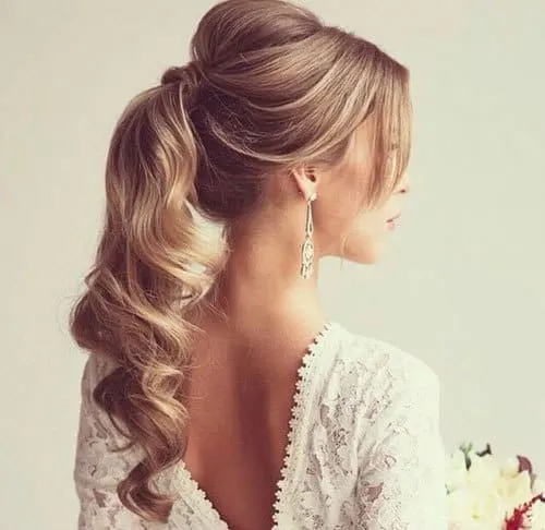 high curly ponytail for women