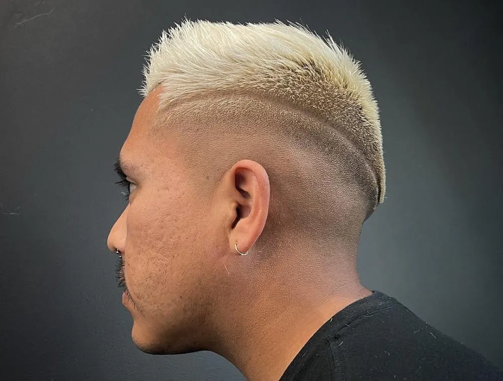 high drop fade cut with line
