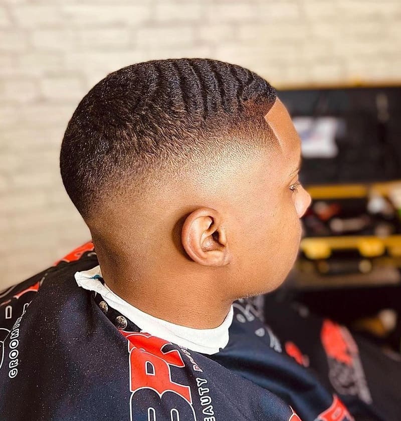 high drop fade with waves