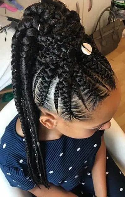 dutch braided high ponytail