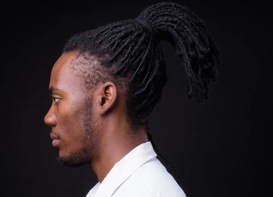 high ponytail for black men