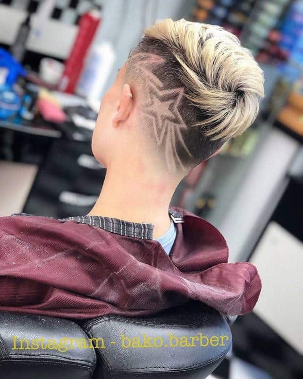 high skin fade with blonde highlights