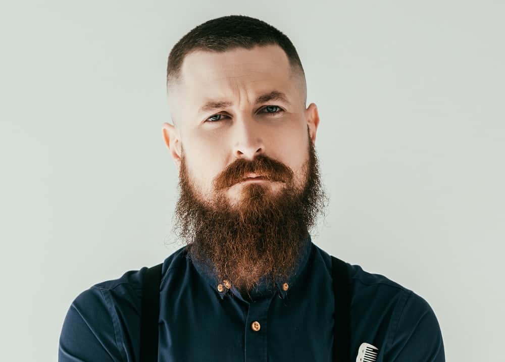high tapered haircut for men with beard