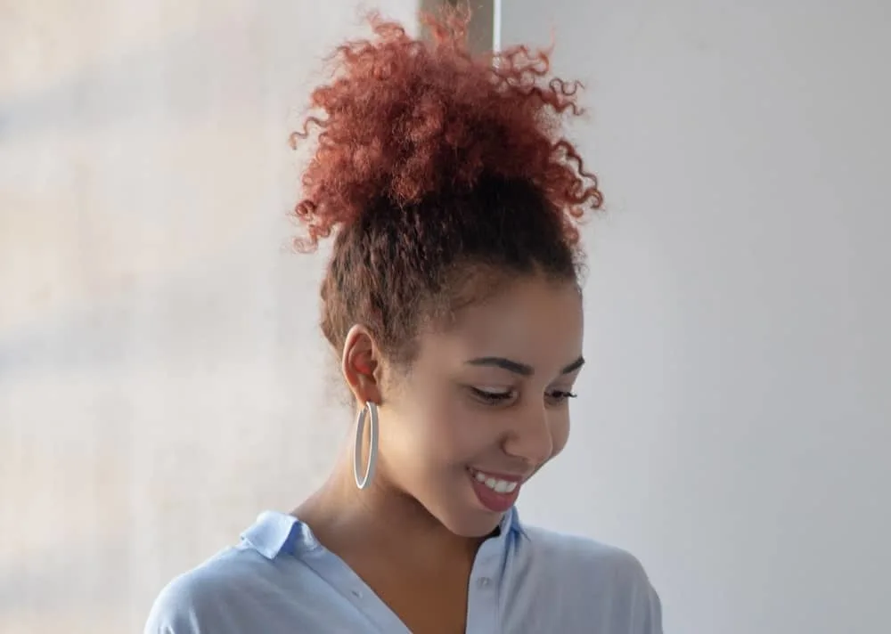 high top curly ponytail