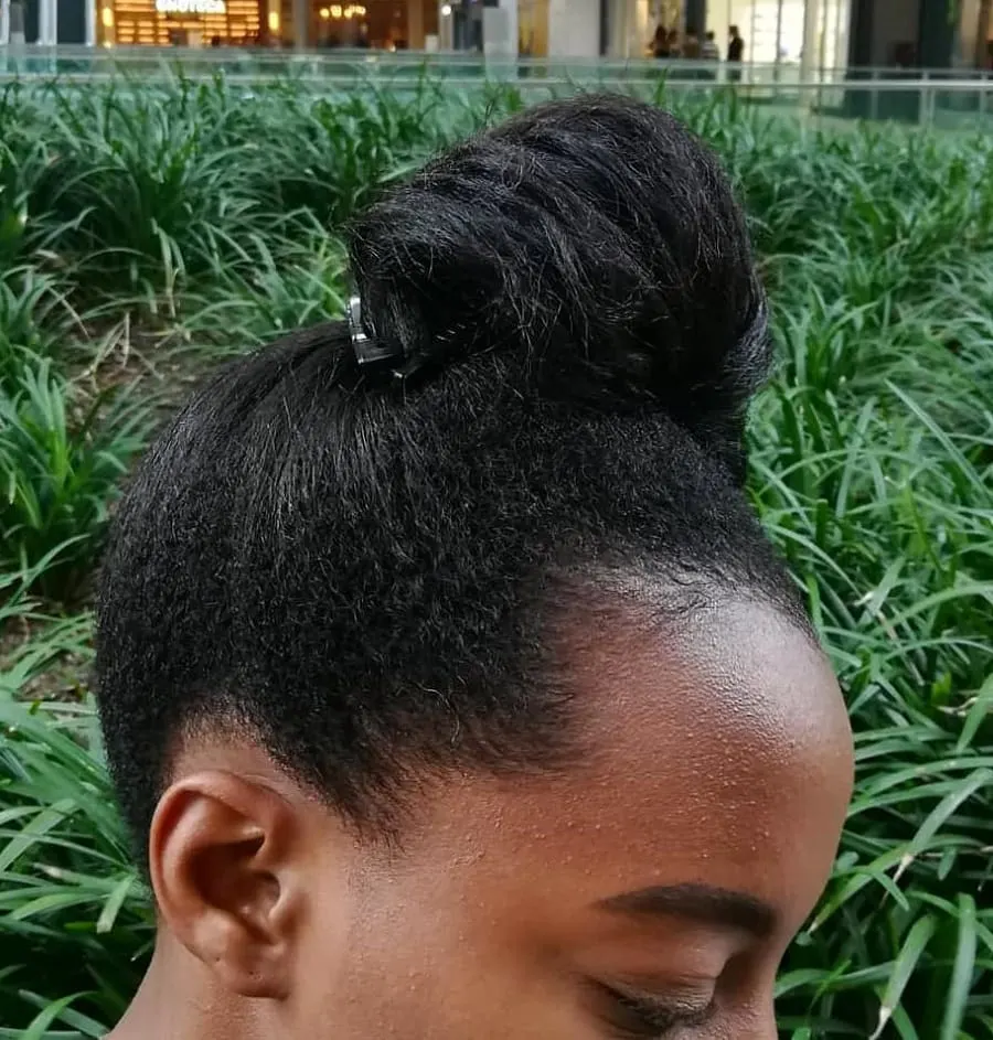 high updo with banana clip