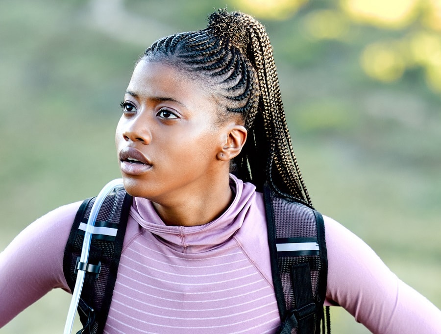 hiking hairstyle with braids