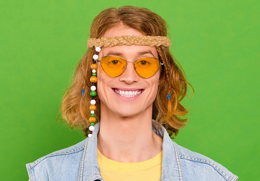 Hippie hairstyle for blond men