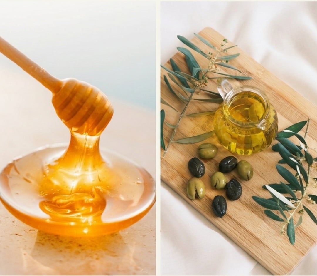 honey and extra virgin olive oil for a homemade natural hair moisturizer recipe
