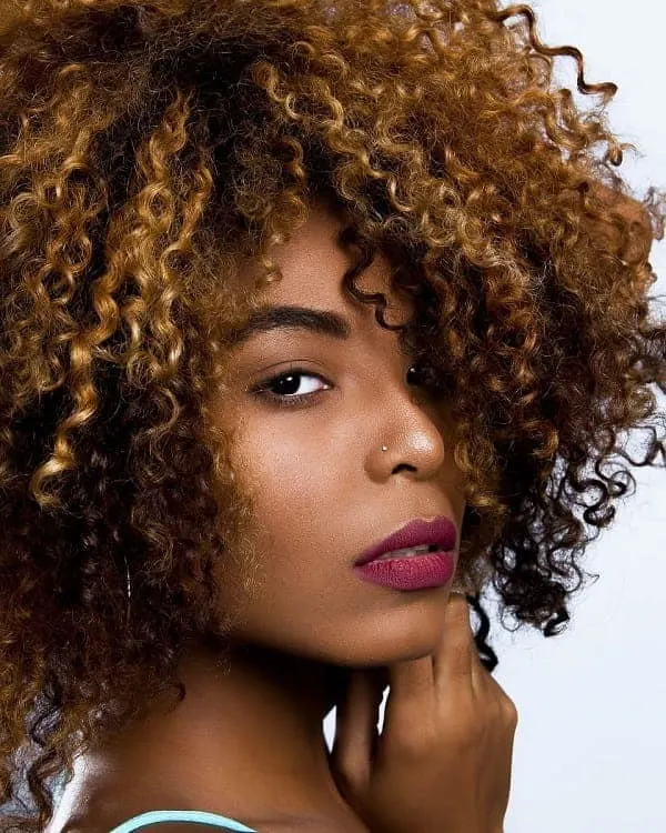 Honey Blonde Curls for Black Women