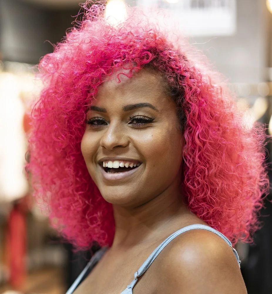 hot pink hair color for warm skin tone