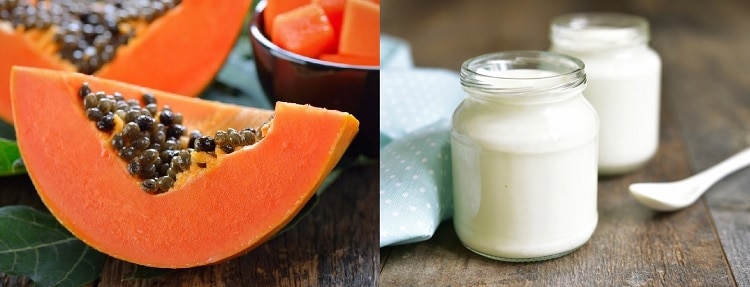 papaya yogurt mask to apply on split ends