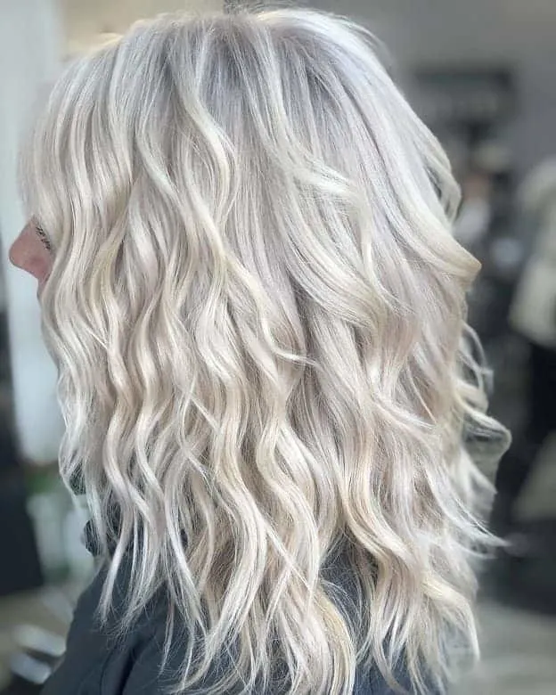 ice blonde wavy hair