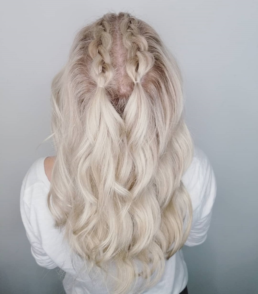 ice blonde hair with braid