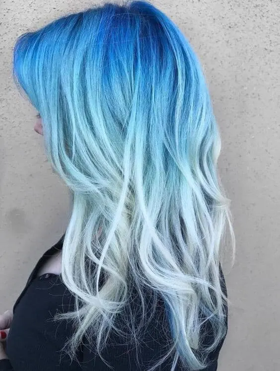 Ombre Ice Blue Hair