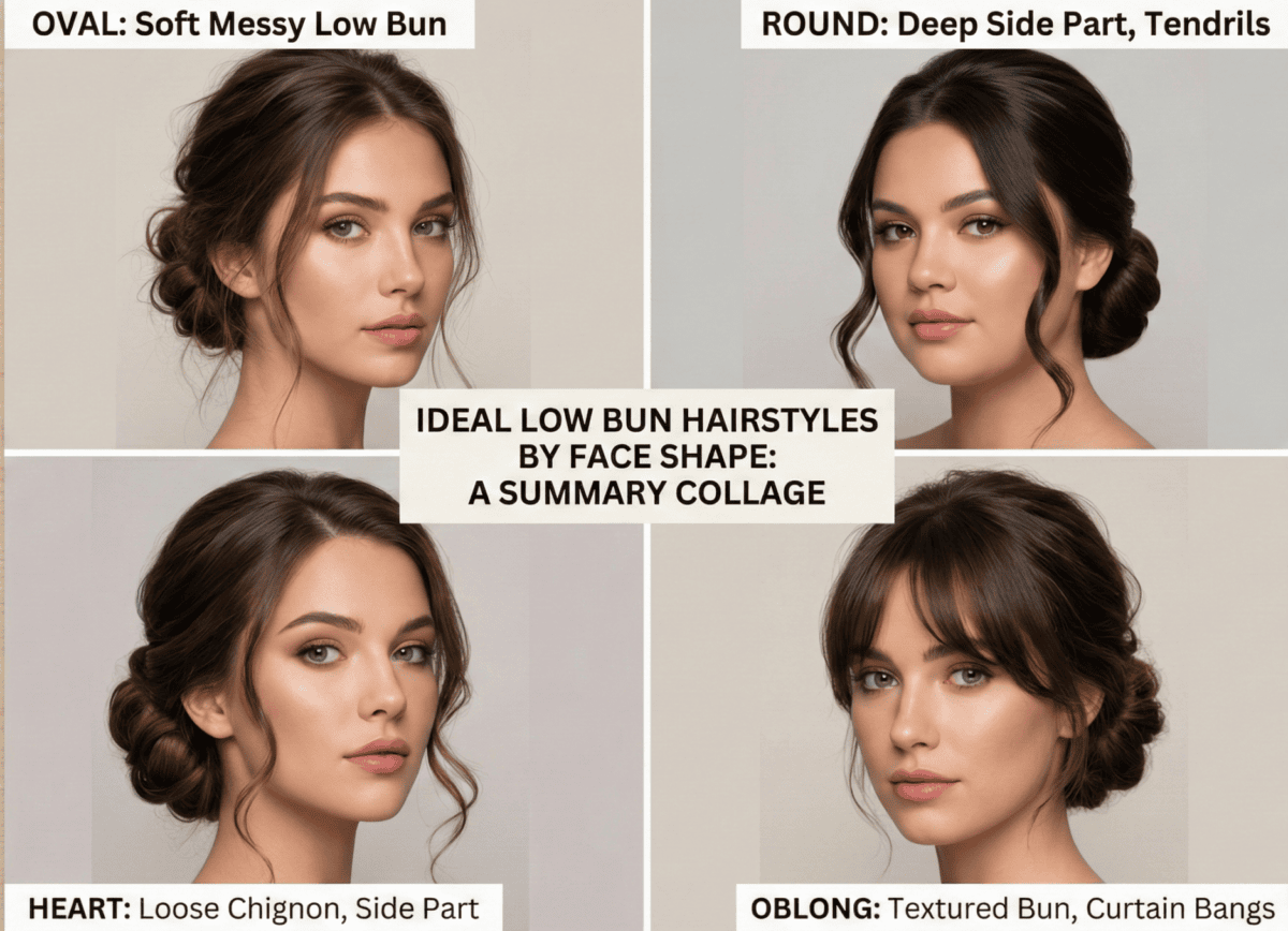 low buns for each face shape