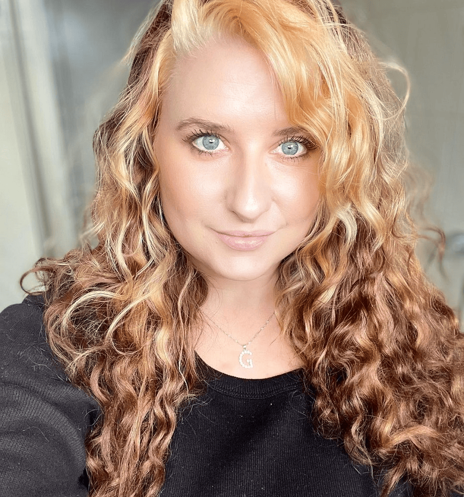 blonde curls with brown underneath