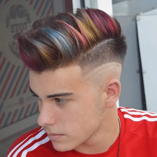 highlighted hair with design