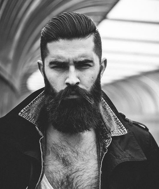 classic undercut with hipster beard