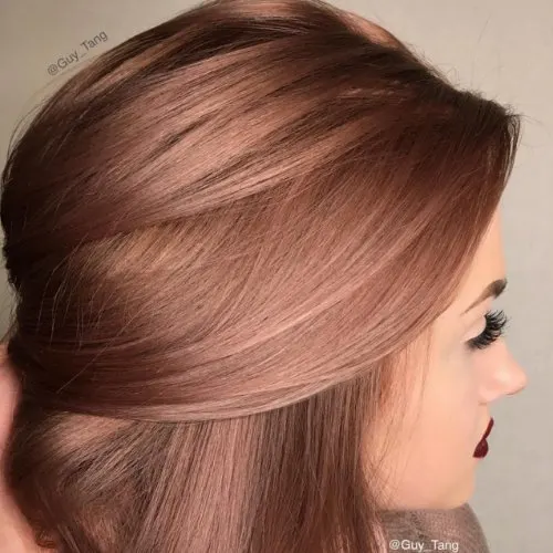 brown rose gold hair color