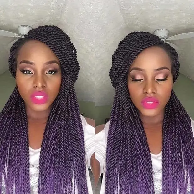 ombre plus purple Kinky Twists for black women