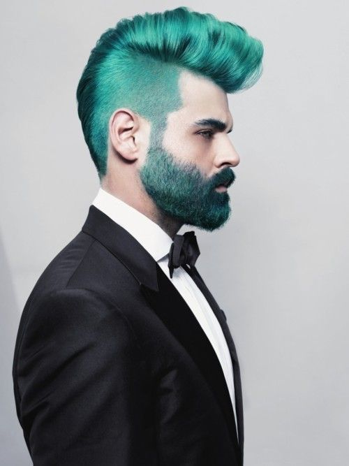 hipster beard and pompadour hair color