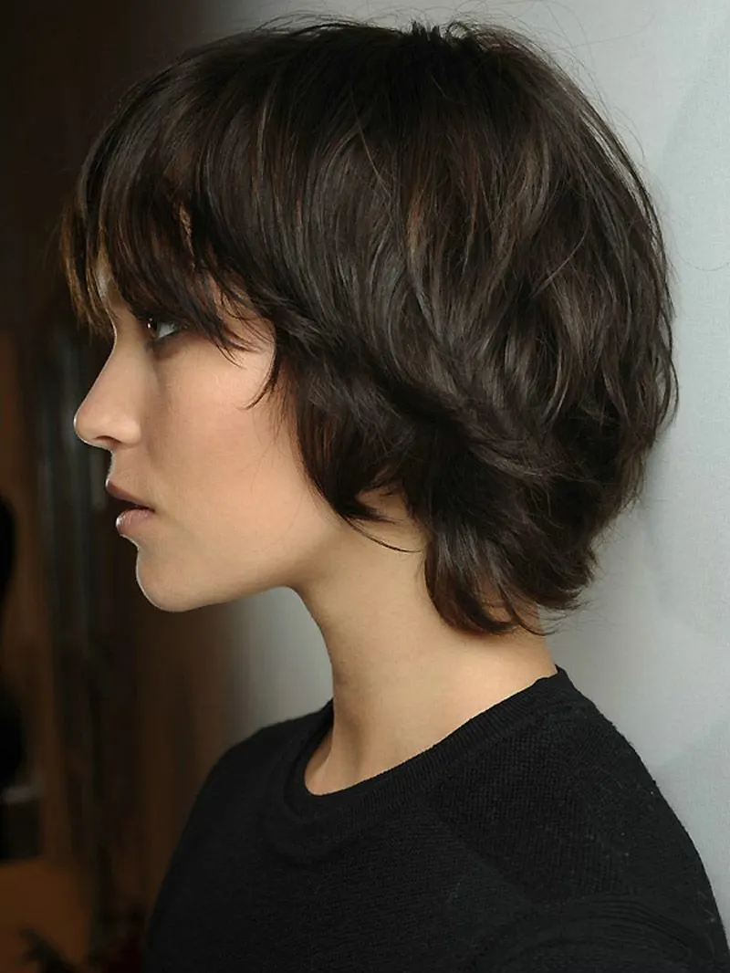  Brown color short hair for girl