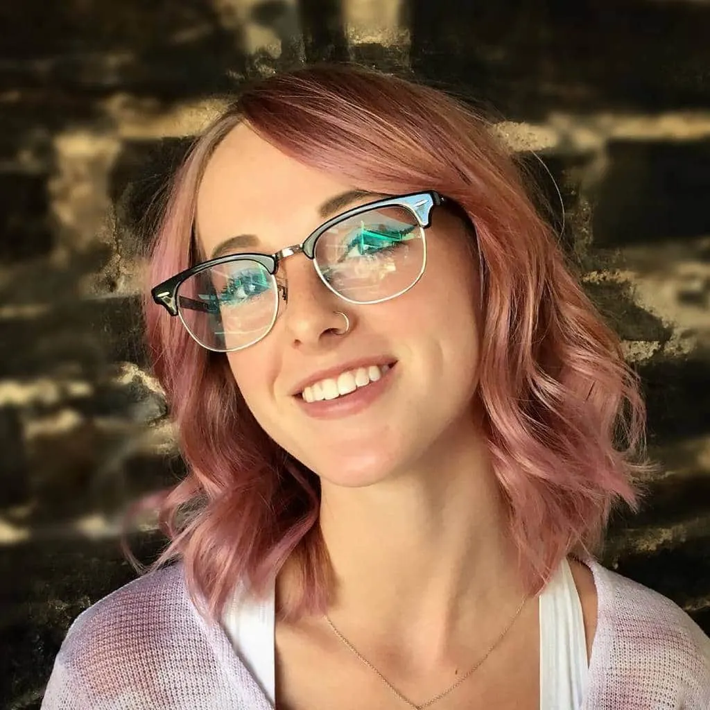 girl favorite rose gold short hair color