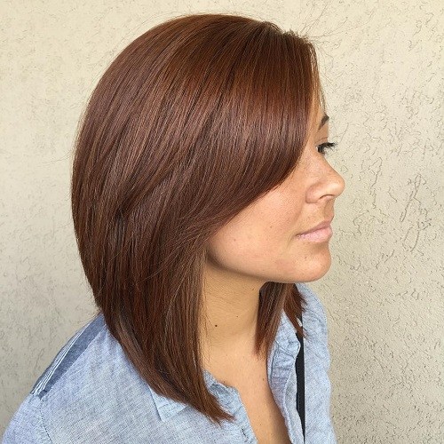 long inverted bob with side bangs