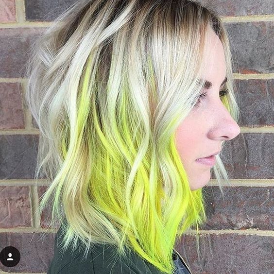 Neon Yellow Peekaboo Hair color