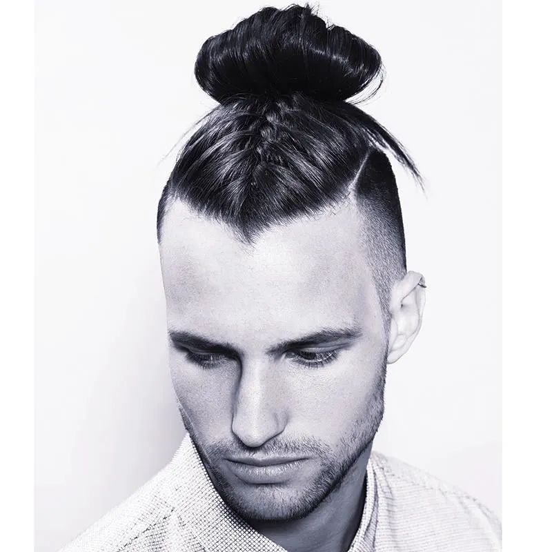 top knot with bun for men