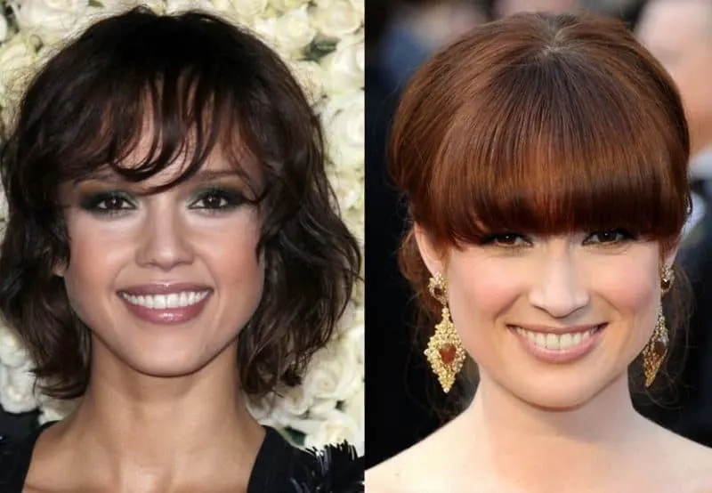 uneven and round bangs hairstyle