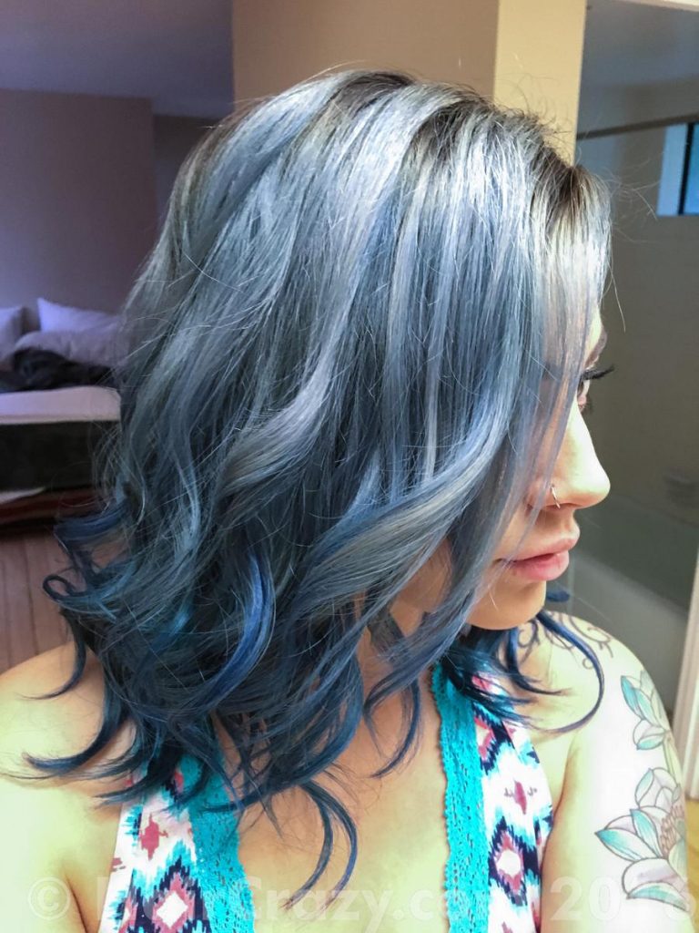 Titanium blue Hair Color for women 
