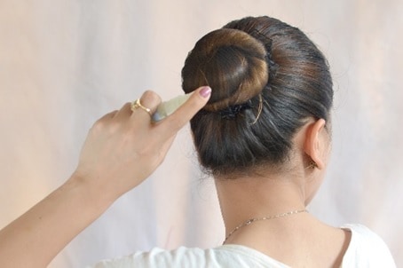 indian tight bun hairstyle for long hair