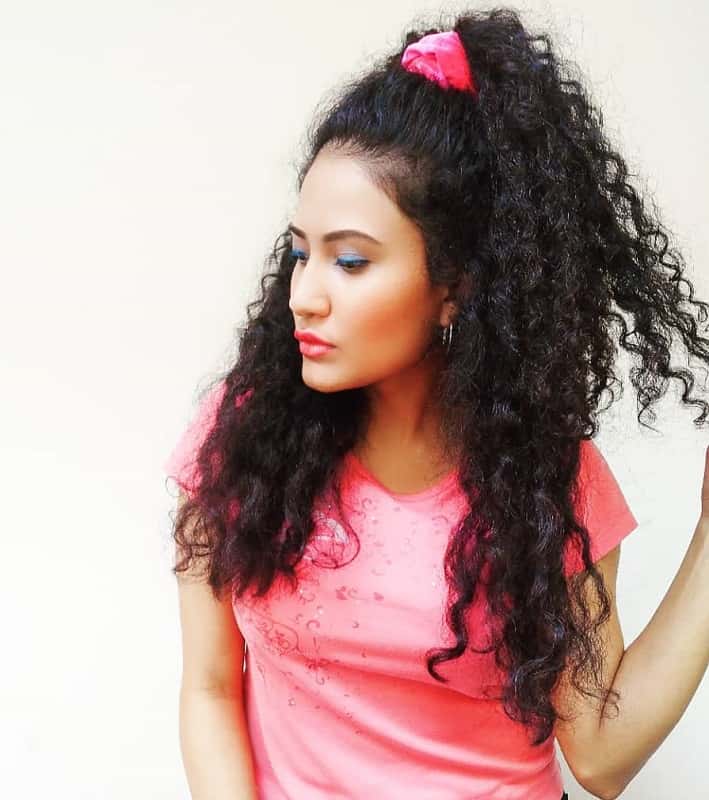 Indian girl curly hairstyle