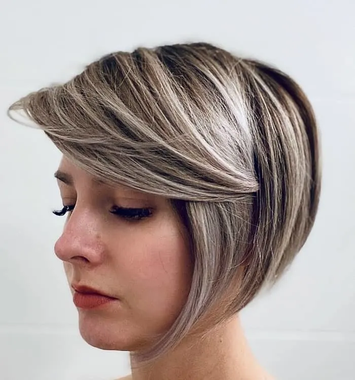 inverted angled bob