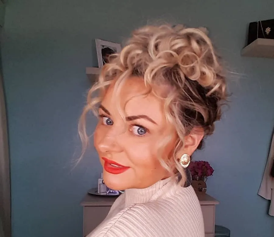 irish curly hair updo