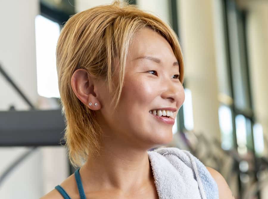 blonde hairstyle for japanese women