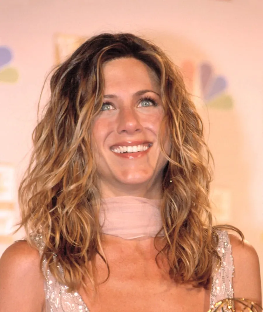 Jennifer Aniston with curly hair