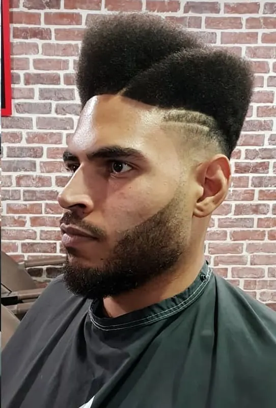 juice box fade haircut with lines