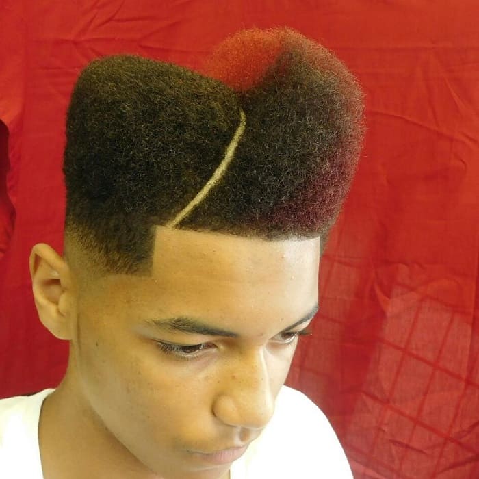 juice box fade haircut with color